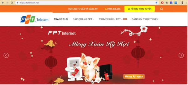 Thiết lập website FPTTelecom.net