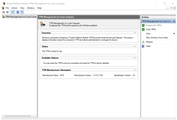 Kiểm tra phiên bản TPM