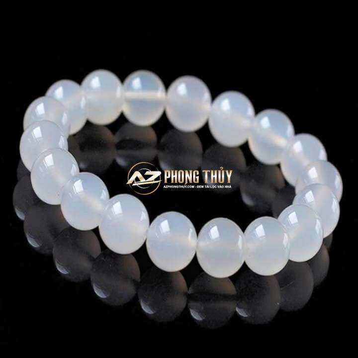 Vòng tay đá mã não trắng