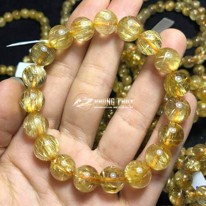 Vòng tay đá thạch anh tóc vàng
